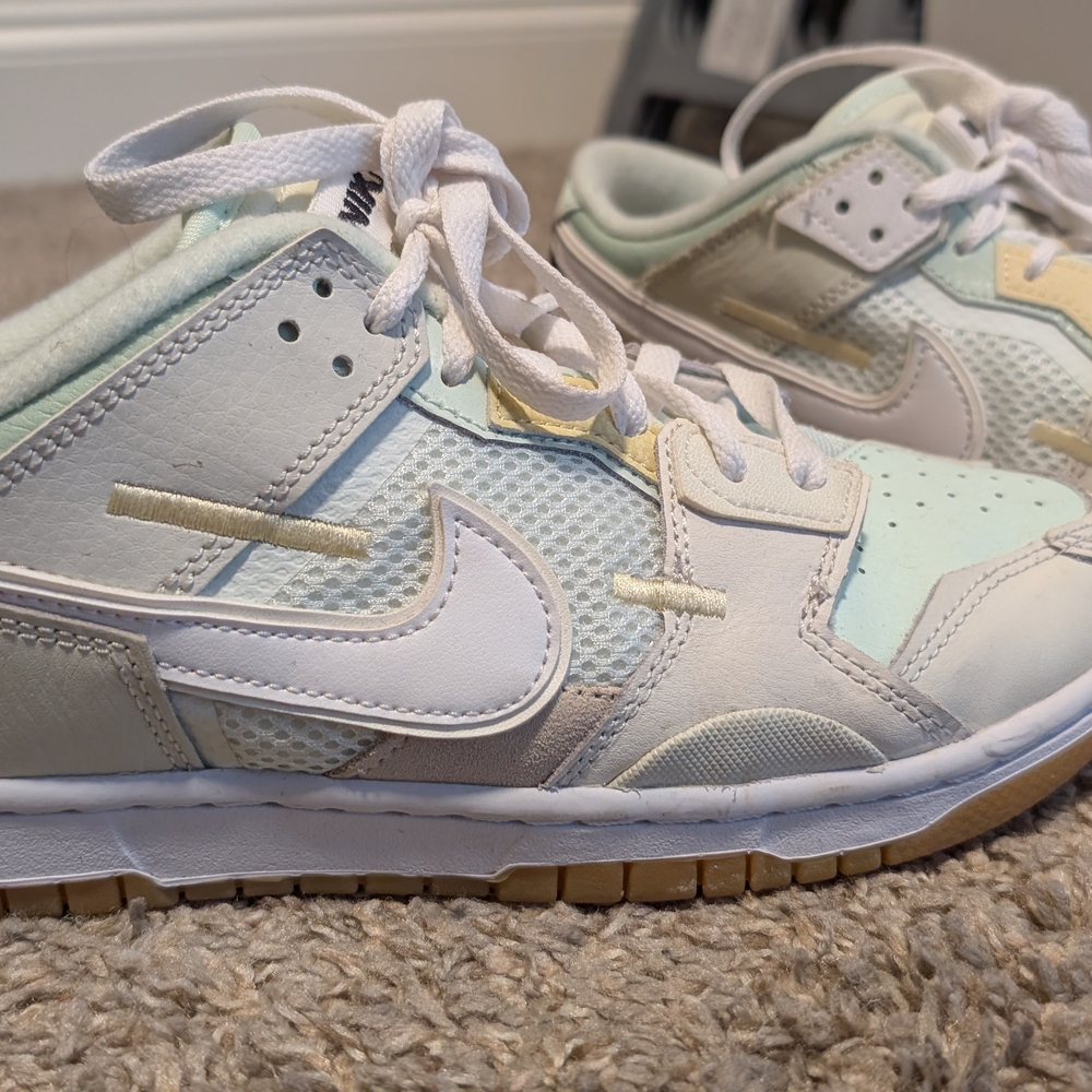 Nike White and Cream Sneakers with Retro Design
